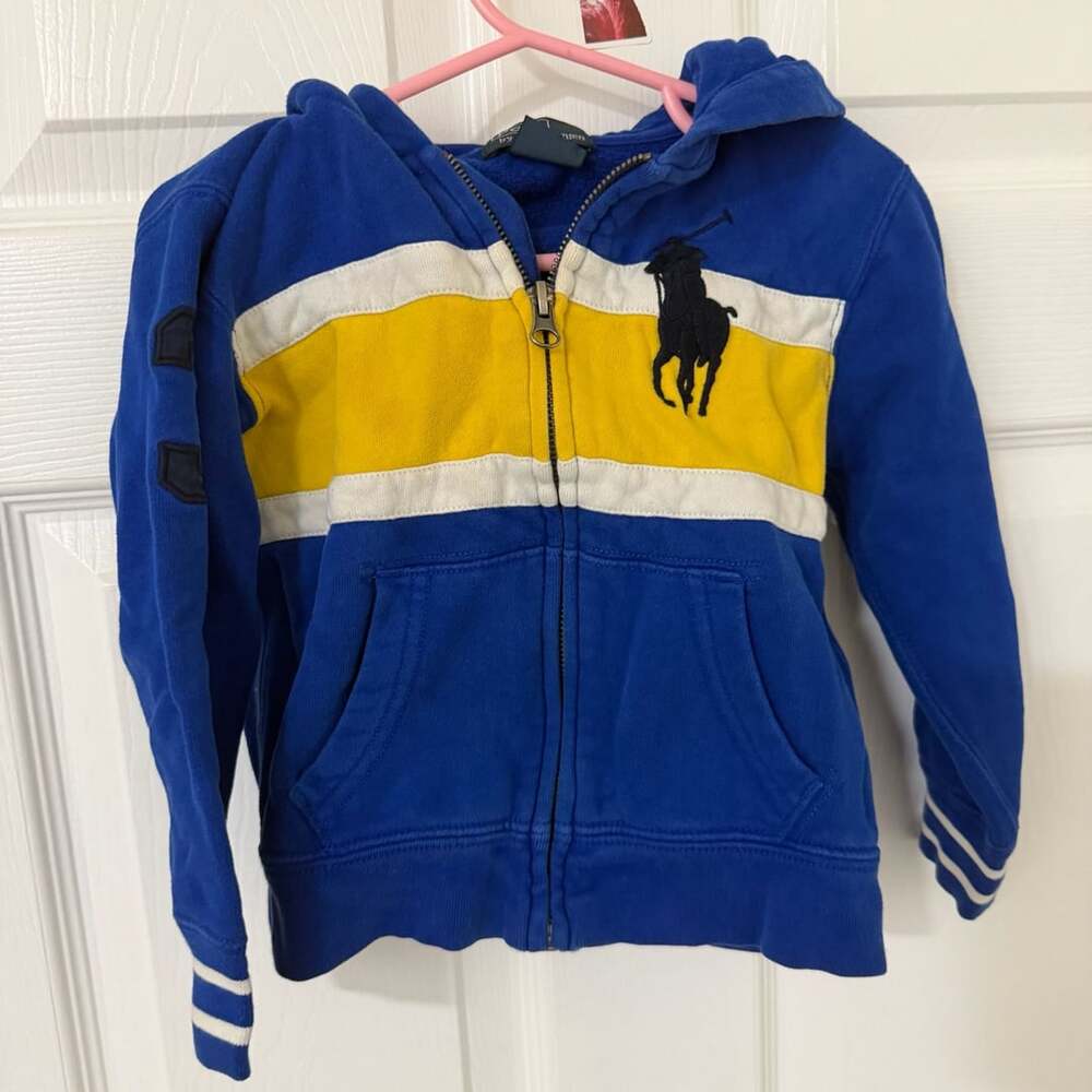 Polo Ralph Lauren Kids Blue Colorblocked Full-Zip Hoodie 3T